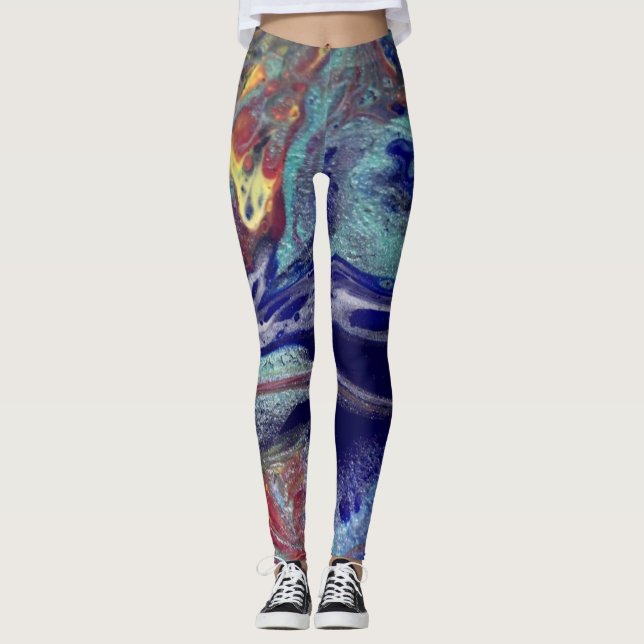 Lila Chaos-Farben Leggings (Vorderseite)