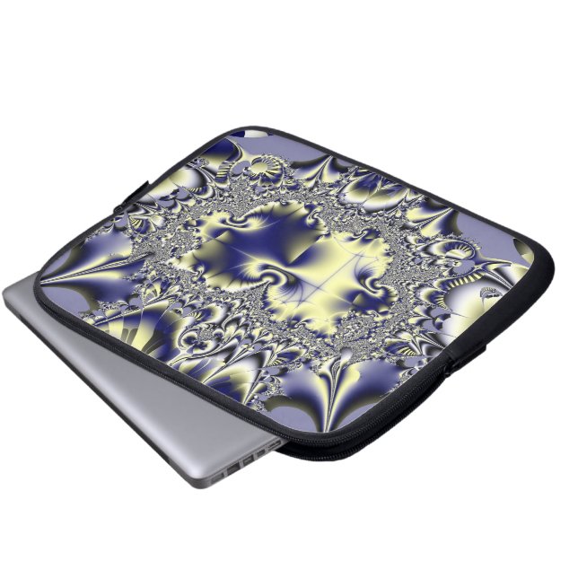 Lila Chaos Laptopschutzhülle (Vorne Knopf)