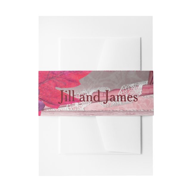 Lila charmante Hochzeit Einladungsbanderole (Vorderseite Beispiel)