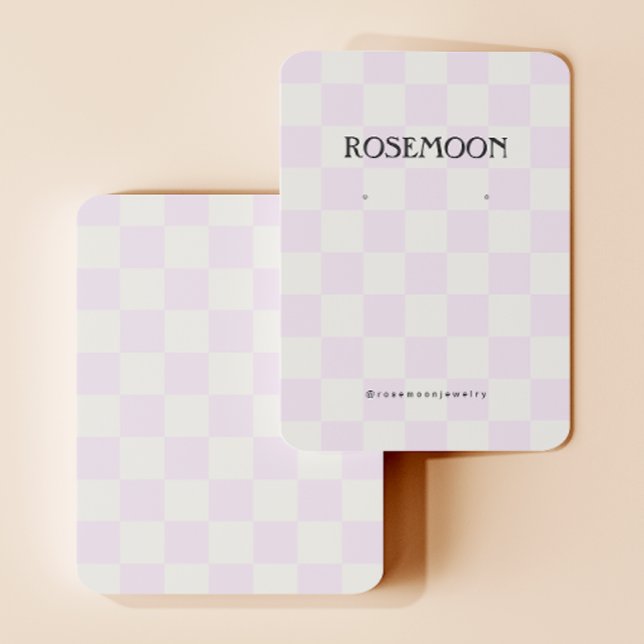 Lila Checked Earring Display Card (Von Creator hochgeladen)