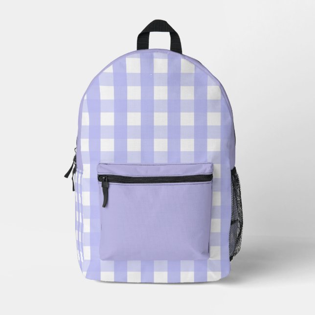 Lila Checkprint Nähbeutel schneiden Bedruckter Rucksack (Vorderseite)
