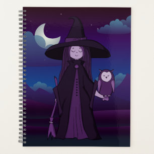 Lila Cheeky Witch® Planner mit Hexe und Schale Planer