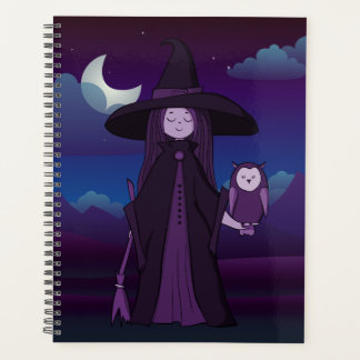 Lila Cheeky Witch® Planner mit Hexe und Schale Planer