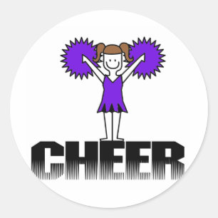 Lila Cheerleading T - Shirts und Geschenke Runder Aufkleber