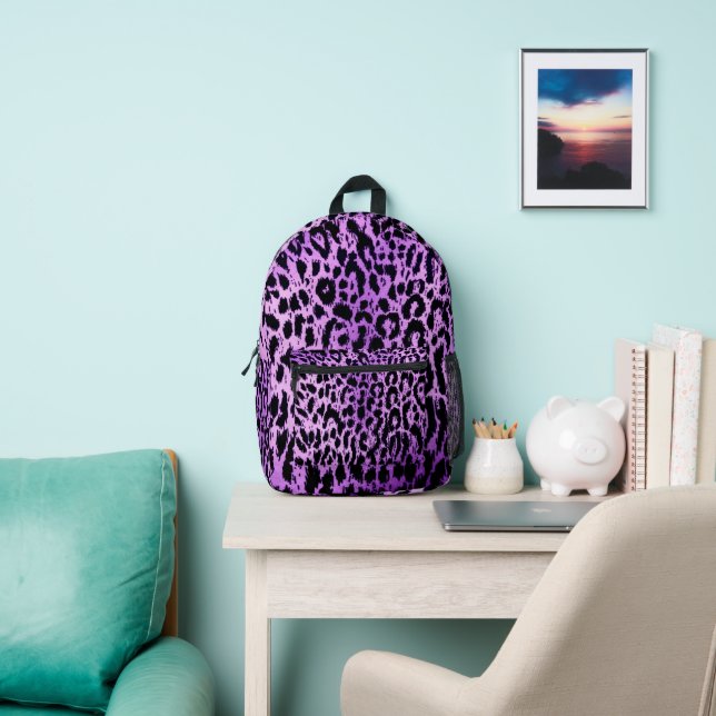 Lila Cheetah Print Bedruckter Rucksack (InSitu)