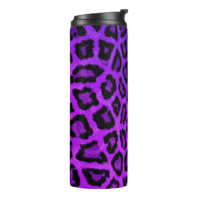 Lila Cheetah Tumbler Thermosbecher (Nach links gedreht)