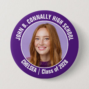 Lila Chereleader Foto High School Spirit Button
