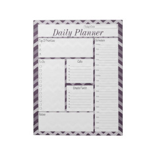 Lila Chevron Tagesplaner Notizblock