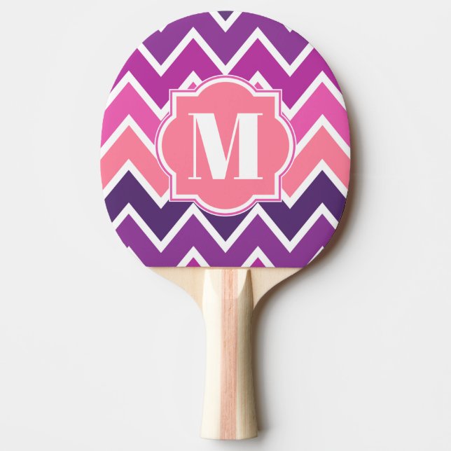 Lila Chevrons Tischtennis Schläger (Vorderseite)