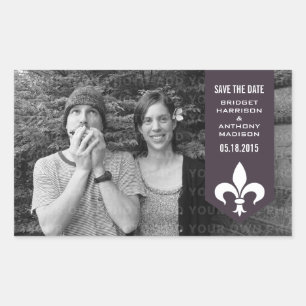 Lila Chic Blühe Banner Save the Date Sticker