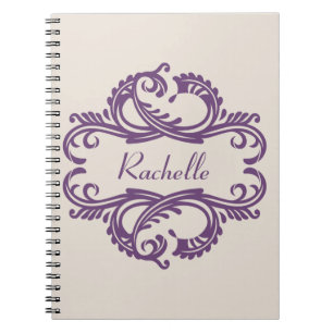 Lila-Chic-Damask-Notebook Notizblock