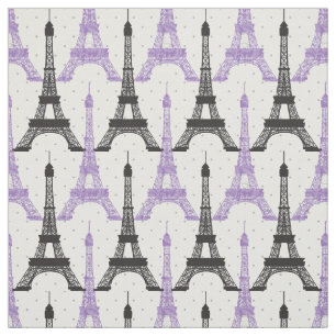 Lila-Chic-Eiffelturmmuster Stoff