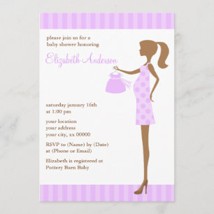 Lila Chic-Mama, zum Baby-Dusche zu sein Einladung