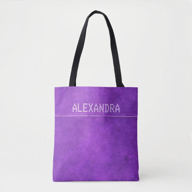 Lila Chic Seamed Leather Name Personalisiert (Vorderseite)
