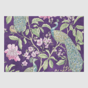 Lila Chinoiserie Pfaue Entführung Seidenpapier