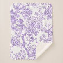 Lila Chinoiserie-Toile-Drache Kirschblüte