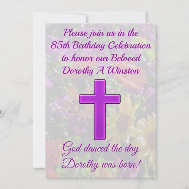 LILA CHRISTLICHE 85. EINLADUNG (Vorderseite)