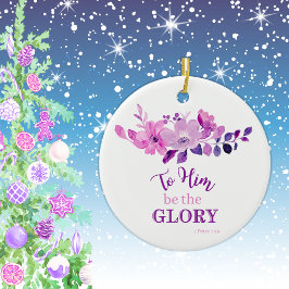 Lila Christliche Schrift Zitat Blumenmuster Keramik Ornament