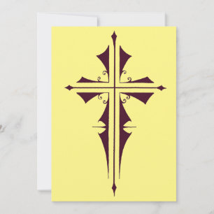 Lila Christliches Kreuz Feiertagskarte