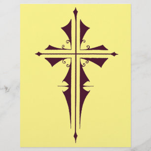 Lila Christliches Kreuz Flyer