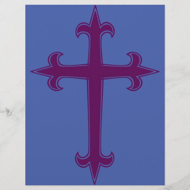 Lila Christliches Kreuz Flyer (Vorne)