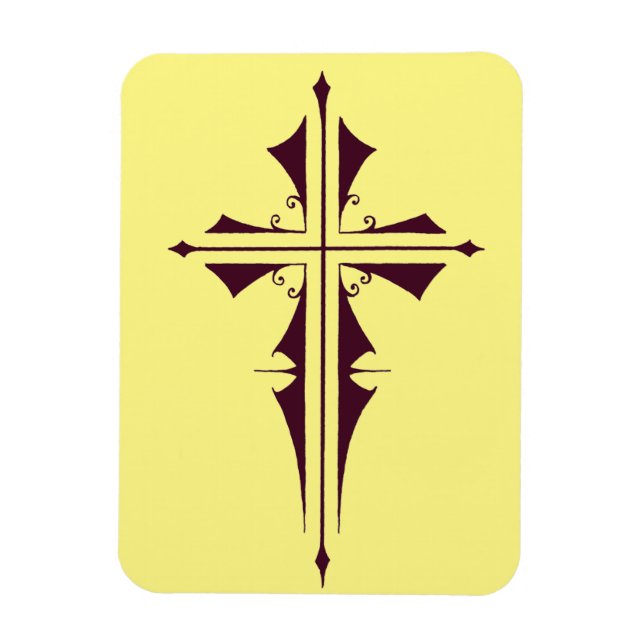 Lila Christliches Kreuz Magnet (Vertikal)