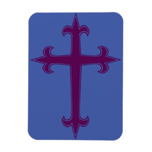 Lila christliches Kreuz Magnet
