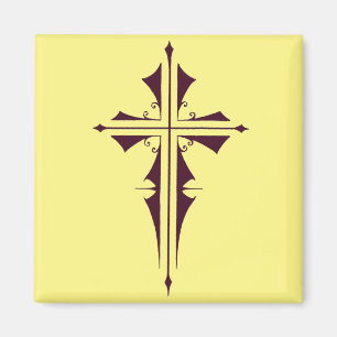 Lila Christliches Kreuz Magnet