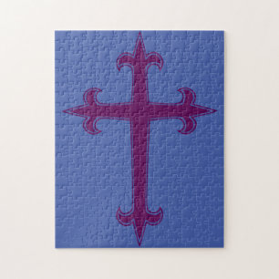 Lila Christliches Kreuz Puzzle
