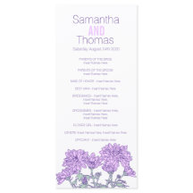 Lila Chrysanthemum-Hochzeitsprogramm