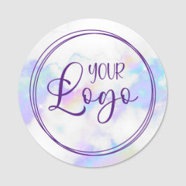 Lila Circle-Logo aus Rainbow-Marmor Namensschild