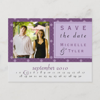 Lila Circle Save the Date Card Ankündigungspostkarte