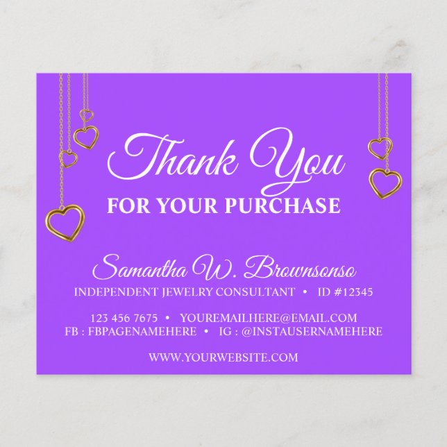 Lila Clean Heart Gold Vielen Dank (Vorderseite)