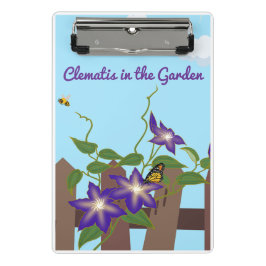Lila Clematin Im Garten Mini Klemmbrett