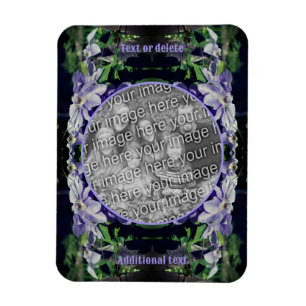 Lila Clematis auf Zaunrahmen hinzufügen Ihr Foto Magnet