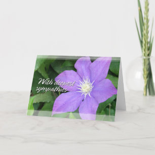 Lila Clematis-Beileids-Karten Karte