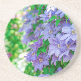 Lila Clematis-Blume Getränkeuntersetzer