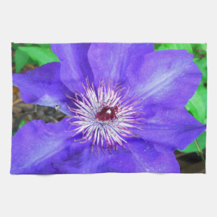 Lila Clematis-Blume Handtuch