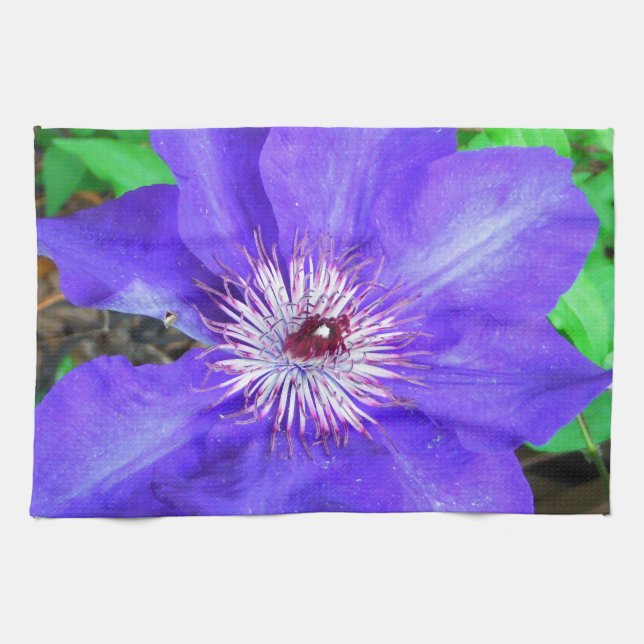 Lila Clematis-Blume Handtuch (Horizontal)