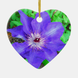 Lila Clematis-Blume Keramikornament
