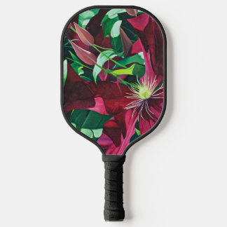 Lila Clematis Blumenstapelpaddel Pickleball Schläger