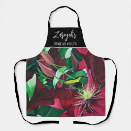 Lila Clematis, floral, mittel Schürze