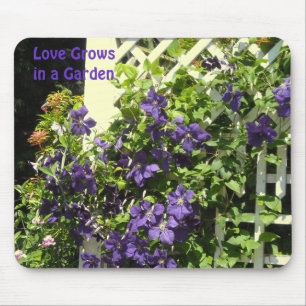 Lila Clematis Garden Sprichwort Mousepad
