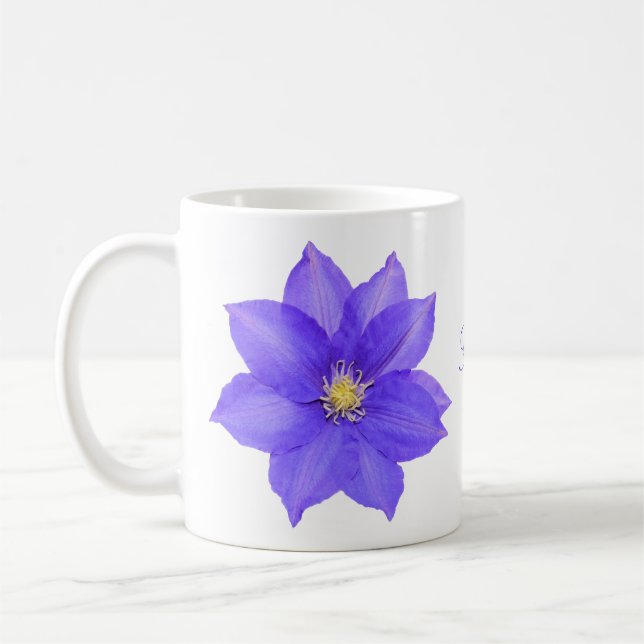 Lila Clematis Kaffeecup-Tasse Kaffeetasse (Links)