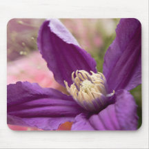 "Lila Clematis Macro - Elegante Blumenmousepad"