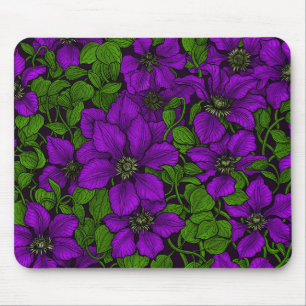 Lila Clematiweine Mousepad