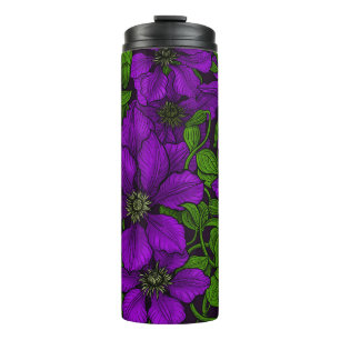 Lila Clematiweine Thermosbecher
