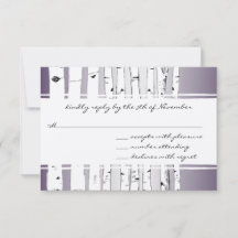 Lila Cloud Birch Tree Wedding RSVP