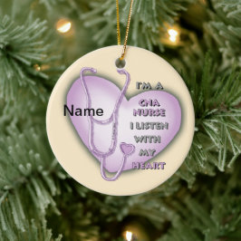 Lila CNA Nurse Keramikornament