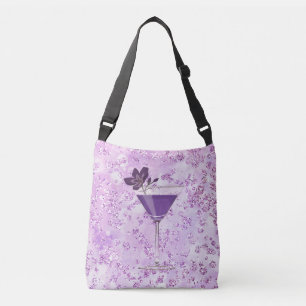 Lila Cocktail Lavender Bokeh Bling Tragetaschen Mit Langen Trägern